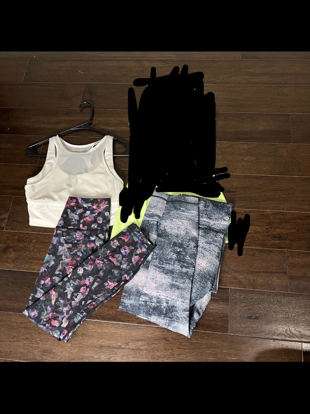 Lululemon leggings bundle Wunder Under, white sports bra, azurite women sz 6